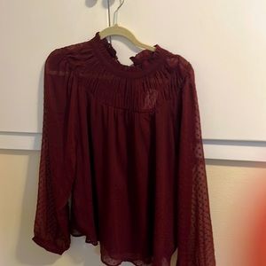 Maroon lace blouse
